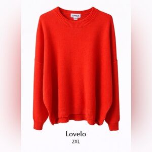 Lovelo Fiery Red Crew Neck Sweater
